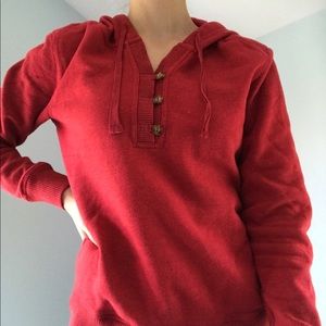 Eddie Bauer Red Button Up Hoodie XS